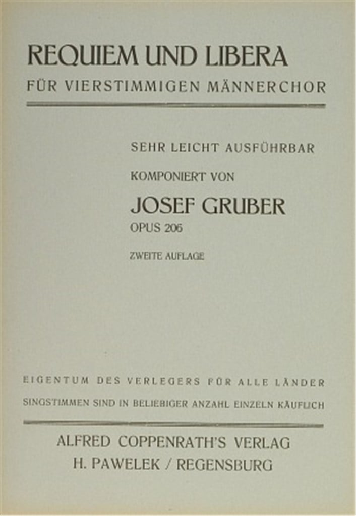 Josef Gruber: Requiem und Libera